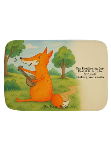 Mr. & Mrs. Panda Badezimmerteppich Fuchs Gitarre Design mit Spruch in Weiß