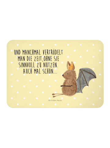 Mr. & Mrs. Panda magnet Fledermaus Sitzen mit Spruch in Gelb Pastell