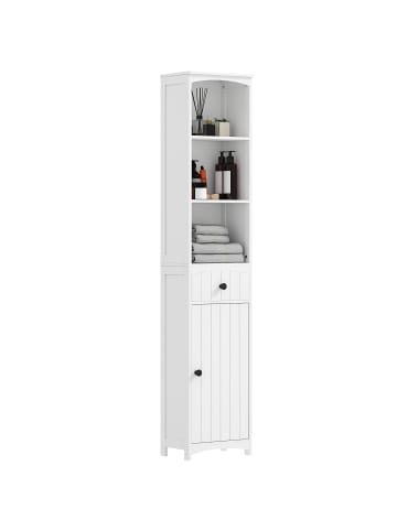 HOMCOM Badezimmerschrank-34L x 24B x 170,5H cm-Weiß