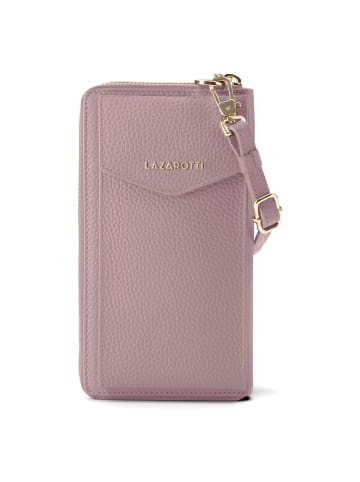 Lazarotti Bologna Leather Zip-Around Geldbörse Handytasche Leder 19 cm in rose