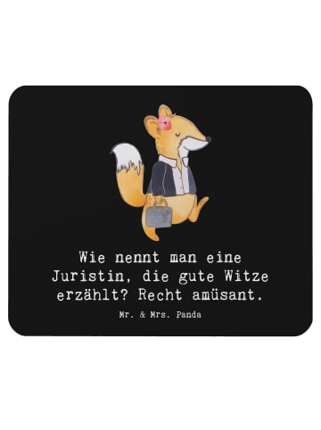 Mr. & Mrs. Panda Maus Pad Juristin Humor mit Spruch in Schwarz