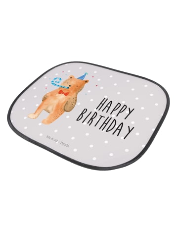 Mr. & Mrs. Panda Sonnenblende Auto Bär Geburtstag mit Spruch in Grau Pastell