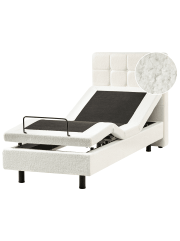 Beliani Einzelbett DUKE in Weiß - (W) 82 x (H) 102 x (L) 216 cm
