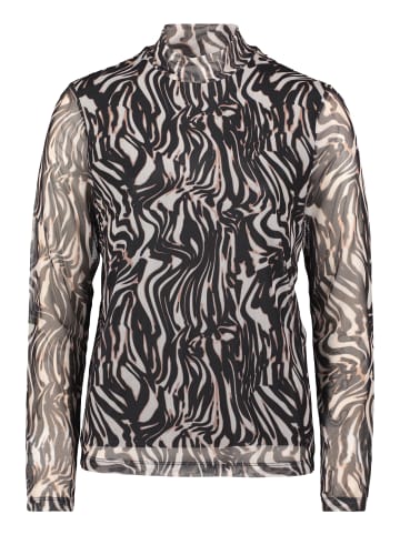 BETTY & CO Mesh-Shirt mit Stehkragen in Nature/Black