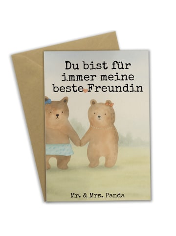 Mr. & Mrs. Panda Glückwunschkarte Bär Freundin Design mit Spruch in Weiß