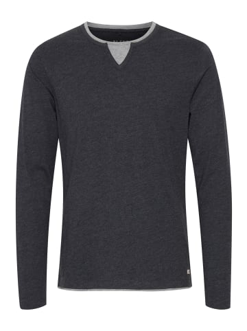 BLEND Langarmshirt BHLeonas 20711586ME Longsleeve mit Double-Layer-Optik in dunkelgrau