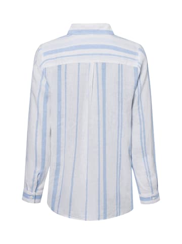 Marie Lund Tunikabluse mit Leinen-Anteil in weiß hellblau - 0008