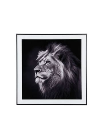 Present Time Wanddekoration Lion - Schwarz - 2x50x50cm
