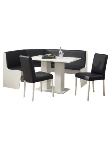 58 aufm Kessel ECKBANKGRUPPE Danica Holzwerkstoff Weiß Polster Schwarz