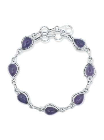 mantraroma 925er Silber - Armbänder (L) 20 cm mit Amethyst