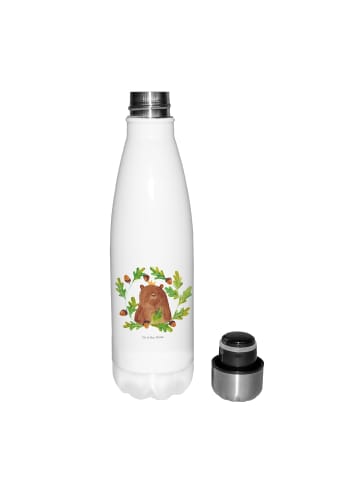 Mr. & Mrs. Panda Thermosflasche Bär König ohne Spruch in Weiß