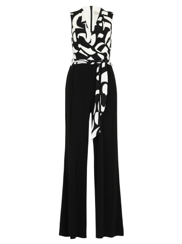 Vera Mont Jumpsuit mit Bindegürtel in Patch Black/White