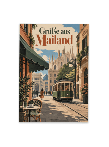 Postkarte Architektur elegant Design mit Spruch in Weiß