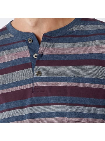 hajo Single-Jersey Schlafanzug in marine meliert