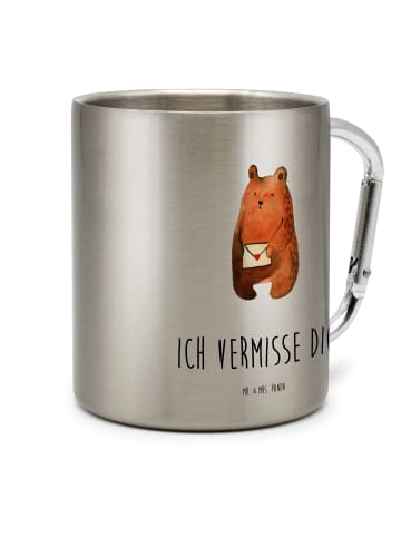 Mr. & Mrs. Panda Thermo Kaffeebecher Bär Vermissen mit Spruch in Silber