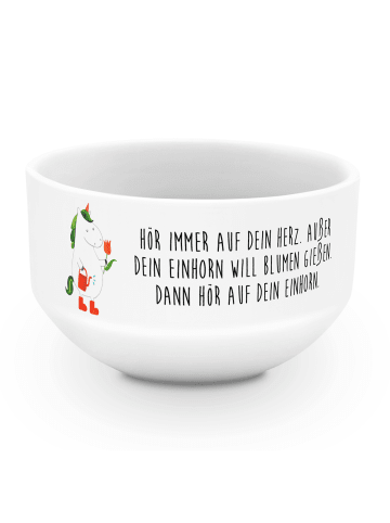 Mr. & Mrs. Panda Müslischale Einhorn Gärtner mit Spruch in Weiß