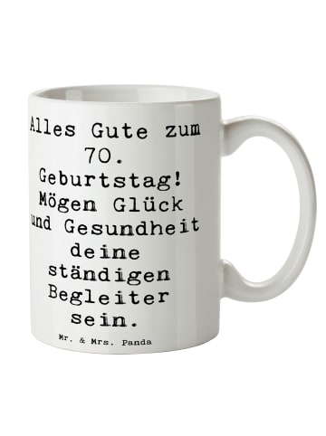 Mr. & Mrs. Panda Tasse Spruch 70. Geburtstag Glück und Gesundhei... in Weiß