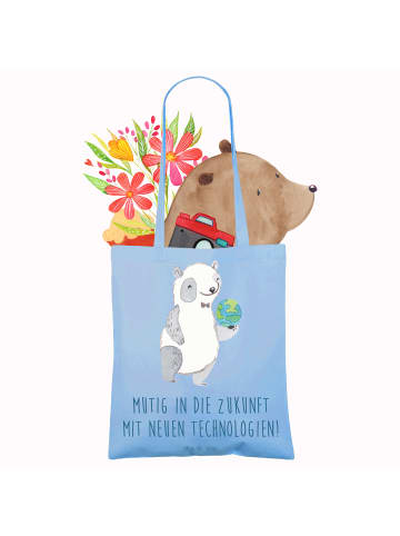 Mr. & Mrs. Panda Beutel Neuen Technologien begegnen mit Spruch in Sky Blue