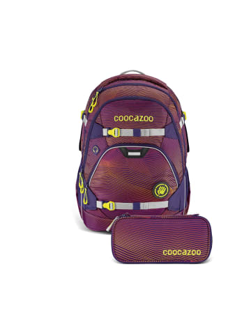 Coocazoo Schulrucksack-Set „Soniclights Purple“, 2-teilig in Lila