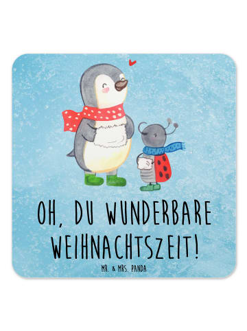 Mr. & Mrs. Panda Untersetzer Set Smörle Winterzeit mit Spruch in Eisblau