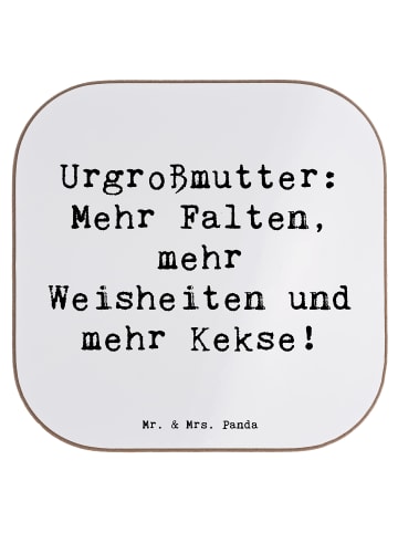 Mr. & Mrs. Panda Untersetzer Urgroßmutter Weisheiten mit Spruch in Weiß