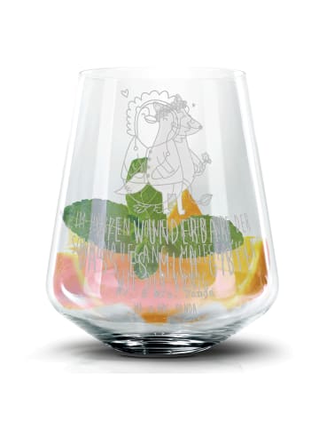 Mr. & Mrs. Panda Glas Löwe Astrologie mit Spruch in Transparent