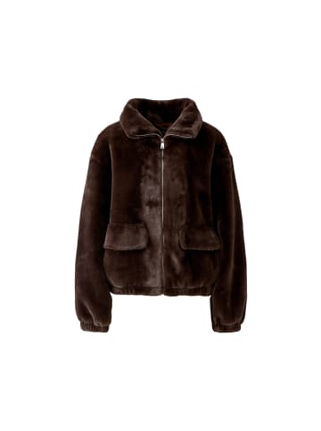 Oui Kunstfelljacke im Blouson-Stil in Chocolate Torte