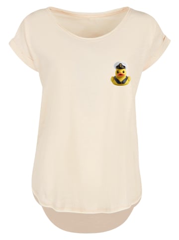 F4NT4STIC Long Cut T-Shirt Rubber Duck Captain Long in Whitesand