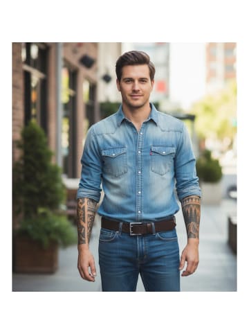 FRONHOFER Ledergürtel Doppelschnalle in Cognac