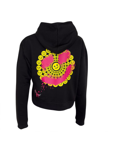 Roberto Geissini Smiley Hoodie Schwarz Gelb
