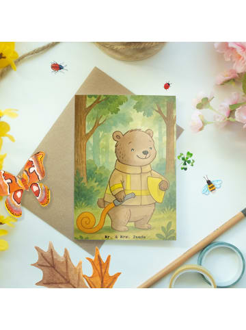 Mr. & Mrs. Panda Grußkarte Bär Freiwillige Feuerwehr Design ohne... in Weiß