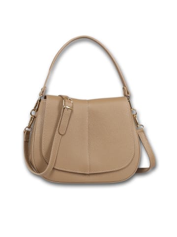 Toscanto Leder Umhängetasche Toscanto Tasche taupe, beige ca. 27cm