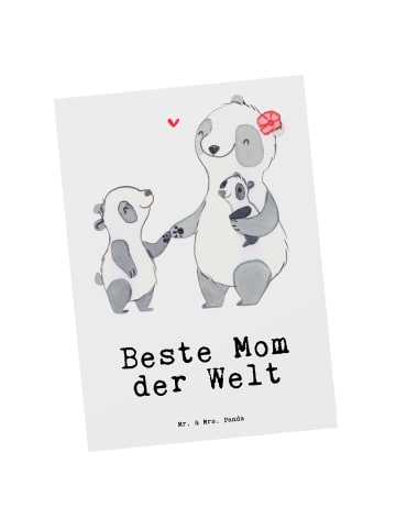 Mr. & Mrs. Panda Wanddeko Panda Beste Mom der Welt mit Spruch in Weiß