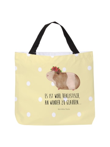 Mr. & Mrs. Panda Shopper Tasche Meerschweinchen Weisheit mit Spruch in Gelb Pastell