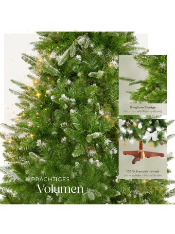 tectake Künstlicher Christbaum Blitzen in Grün Deko Tannenbaum 180cm