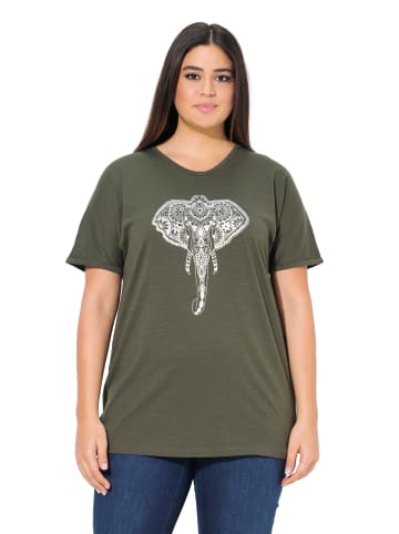 Ulla Popken Shirt in olivgrau