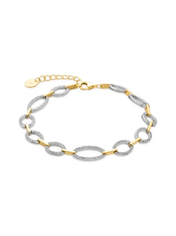 Luxenter Armband aus 925er Sterlingsilber mit funkelndem Zirkonia, 18K Gold-Finish