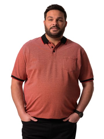 Men Plus Poloshirt in kupferbraun