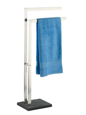 Wenko Handtuchständer Slate Rock mit 2 Armen Edelstahl, Handtuchständer Mod. Slate-Rock mit 2 Armen Edelstahl in Grau