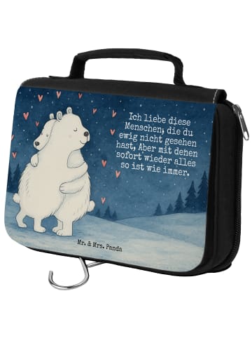 Mr. & Mrs. Panda Kulturtasche Eisbär Umarmen Design mit Spruch in Weiß