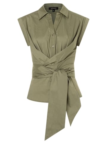 More & More Schleifenbluse in tundra olive