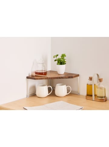 5five Simply Smart Eckregal für Küchenarbeitsplatte BLOCQ in Beige, (B) 30 x (H) 15 x (L) 30 cm