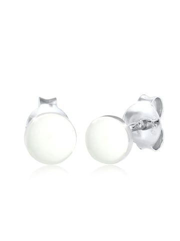 Elli Ohrringe 925 Sterling Silber Kreis, Geo in Weiß