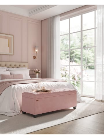 SONGMICS Sitzbank Melisa in Pastellrosa - (B)110 x (H)40 x (T)40 cm