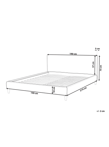 Beliani Bettrahmenbezug FITOU in Gelb - (W) 190 x (H) 75 x (L) 214 cm