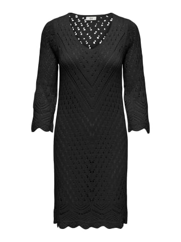 JACQUELINE de YONG Kleid Locker Leichtes Sommer Basic Midi-Strickkleid in Schwarz