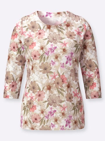 WITT WEIDEN Rundhals-Shirt in sand-taupe-bedruckt