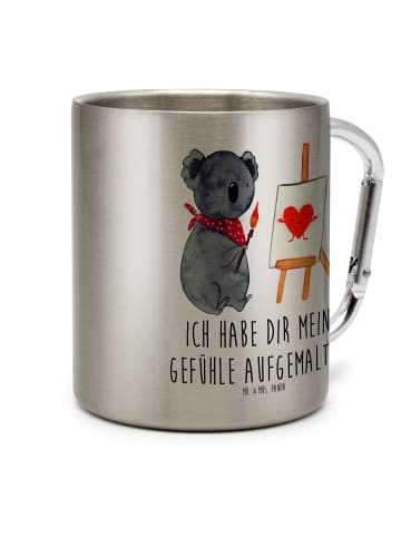 Mr. & Mrs. Panda Edelstahlbecher Koala Künstler mit Spruch in Silber