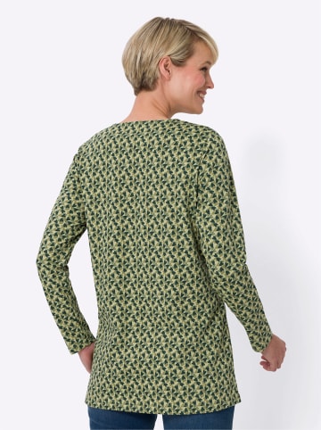 Sieh an! Longshirt in lindgrün-moos-bedruckt