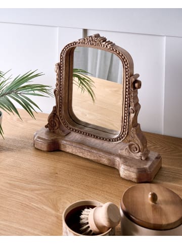 Beliani Kosmetikspiegel DISZNA in Braun - (W) 39 x (H) 36 x (L) 12 cm